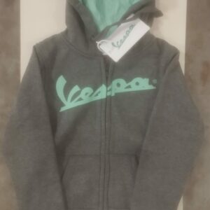 ABBIGLIAMENTO ORIGINALE VESPA: FELPA VESPA CON CAPPUCCIO GRIGIA BAMBINO